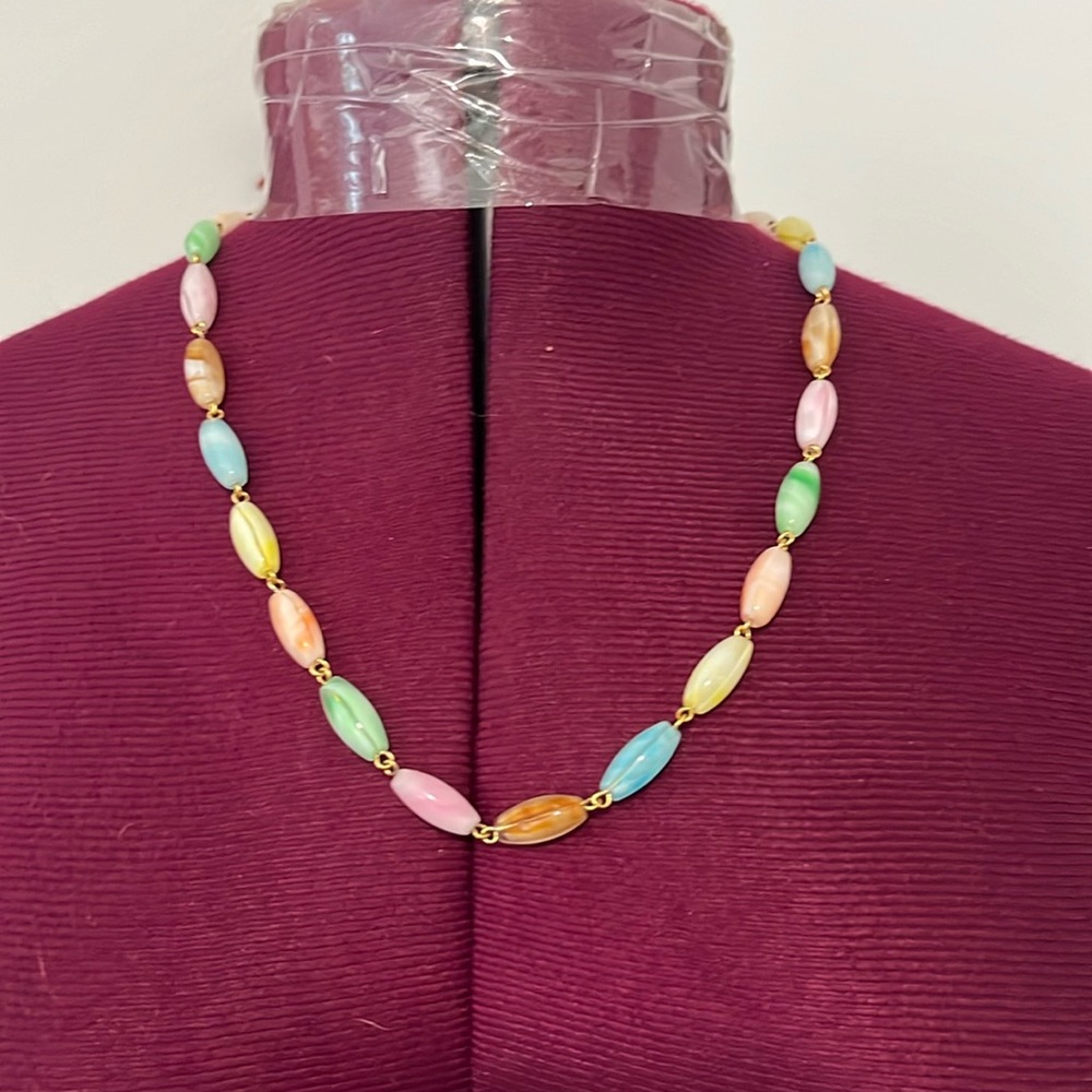 Artisan gemstone beads artsy multicolored necklace sale